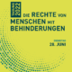 Visual mit Titel Tagung 2022 - Die Rechte von Menschen mit Behinderungen