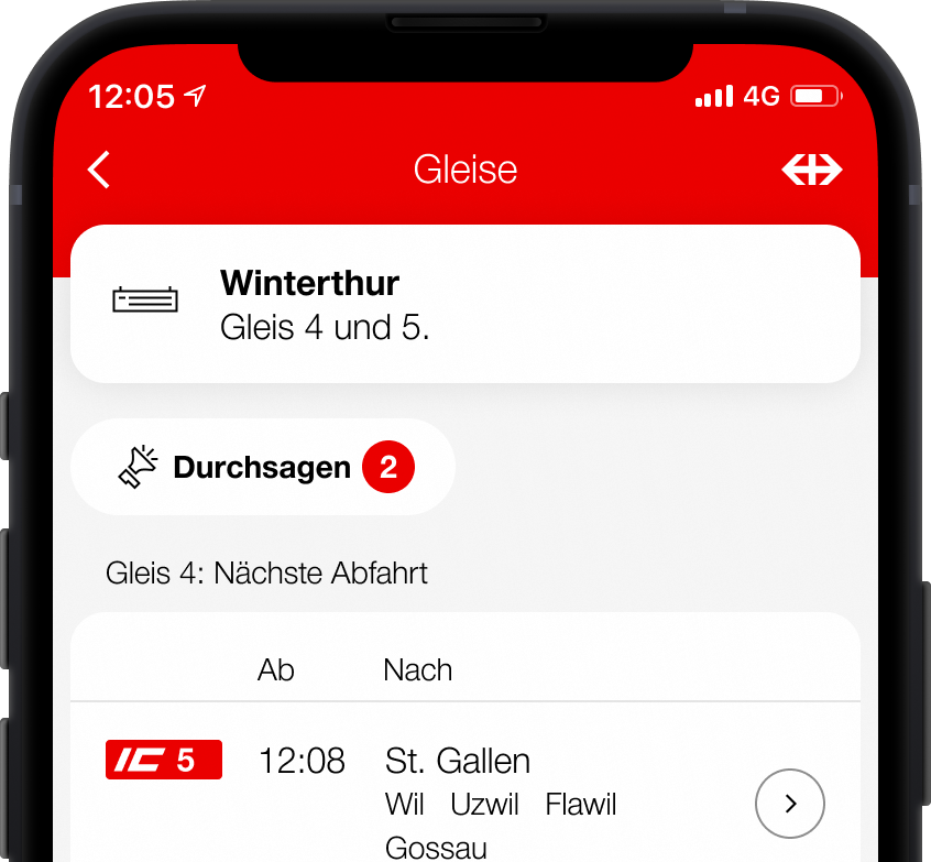 Screenshot App «SBB Inclusive»
