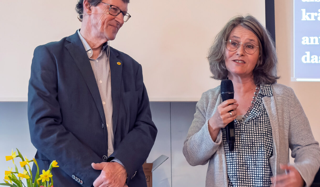 Von links: Christoph Künzler, Ehrenpräsident, und die neue Präsidentin Antoinette v. Werdt