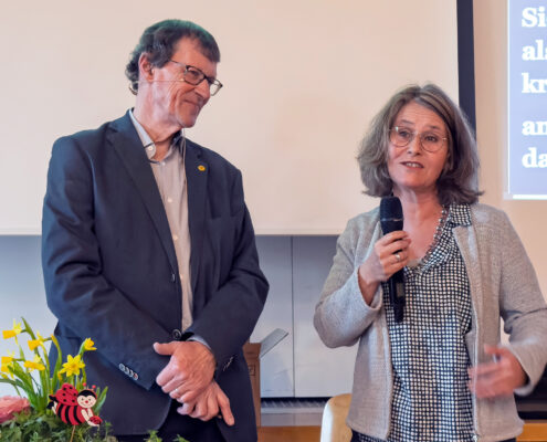 Von links: Christoph Künzler, Ehrenpräsident, und die neue Präsidentin Antoinette v. Werdt